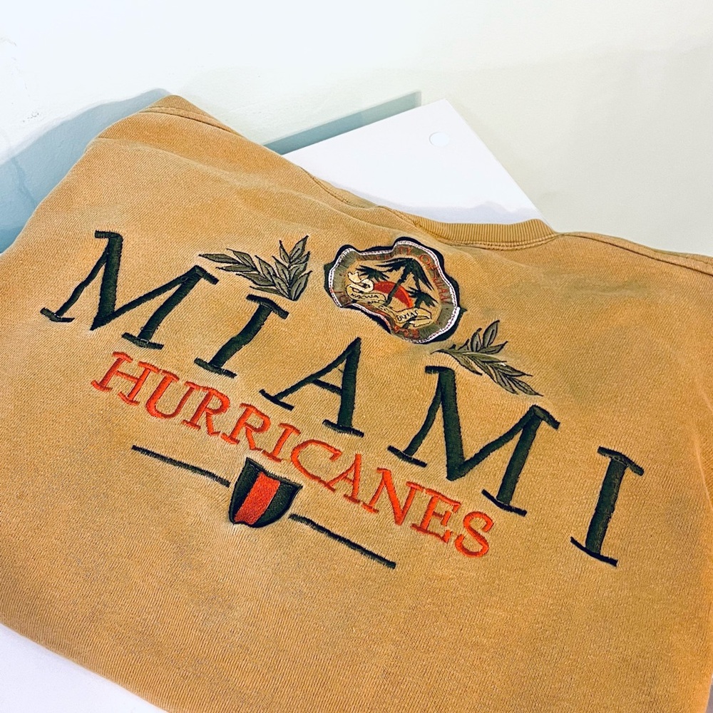 Vintage 90s Embroidered University of Miami Crewneck